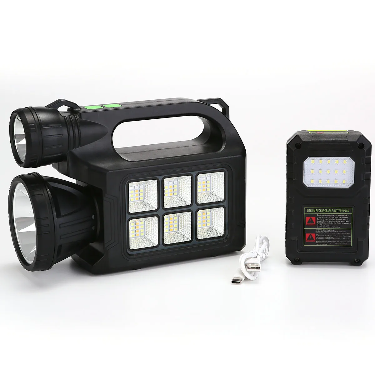 GDPLUS Solar Lighting System Kit 6000mah Battery Stepless Dimming Portable Solar Flashlight