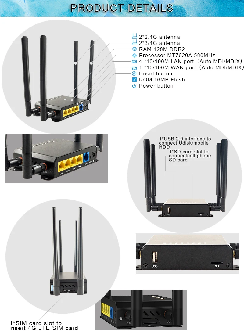 Portable Routers Sma Alibaba.com: 4G LTE Router with SIM card slot, 300Mbps speed, SMA ...