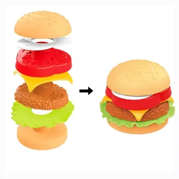 BGL Kids DIY Creative Pretend Play Game Toys Plastic Fast Food Hamburger Set Toys For Children