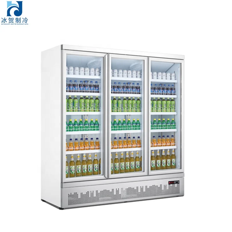Supermarket Single-Door Beverage Display Refrigerator 220V Air Cooler for  Cold Drinks Cakes Glass Material Fridge for Sale