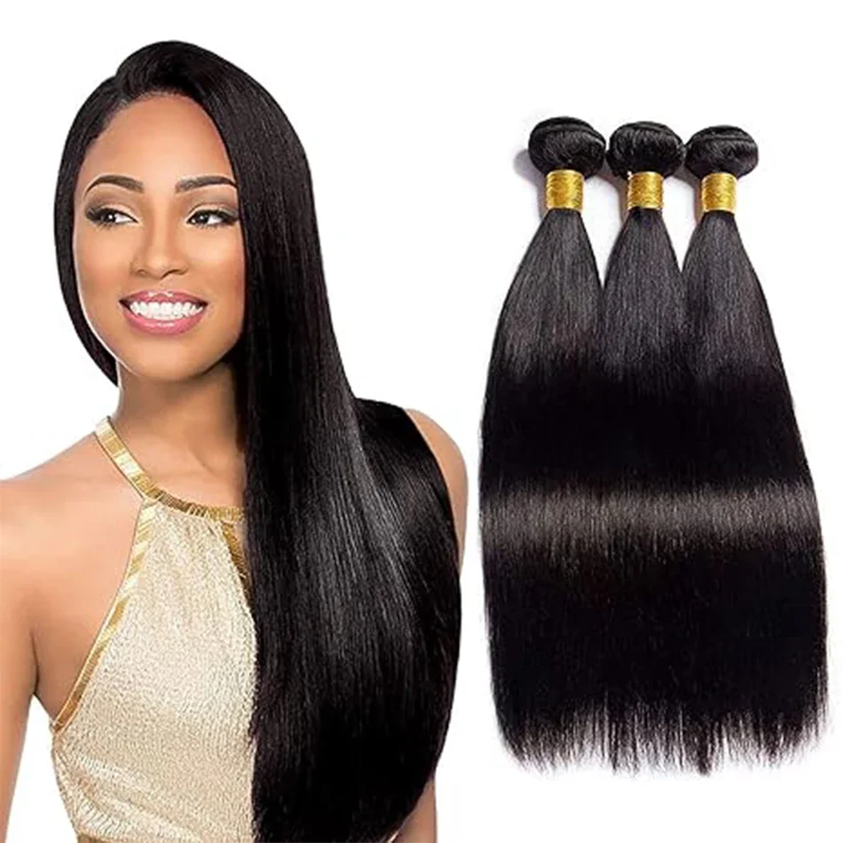 100% capelli umani lisci bundle per le donne peruviani Remy qualità naturale_voghion.com