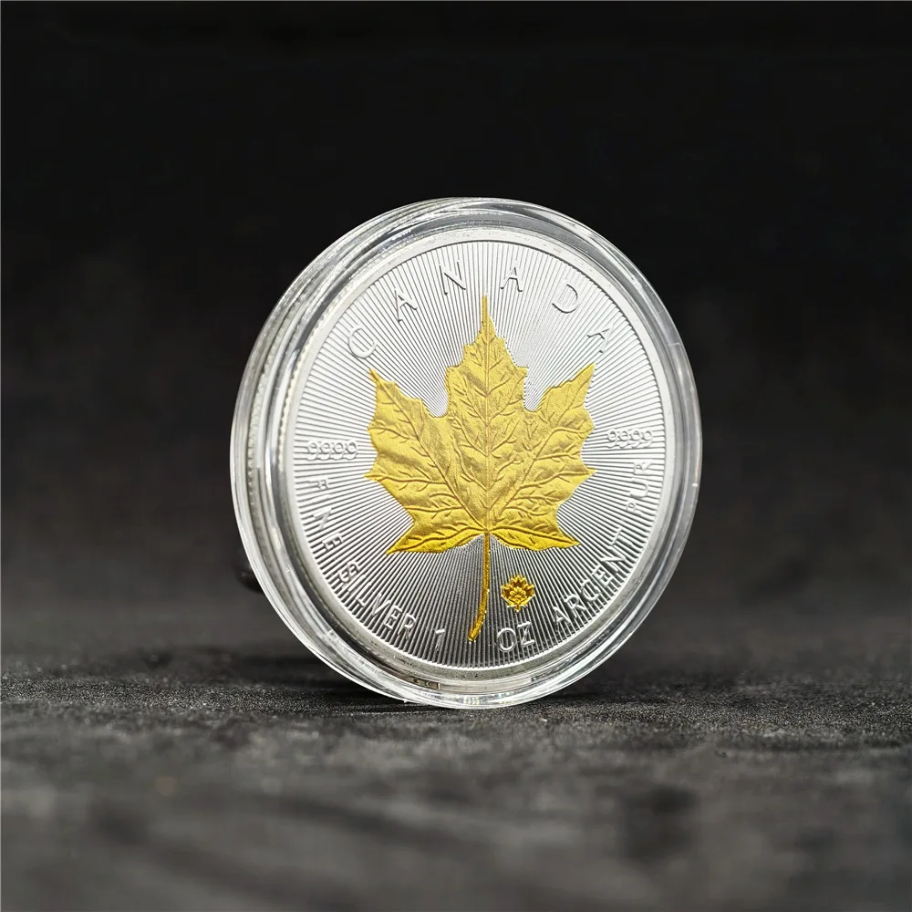 Wholesale Two-color Maple Leaf Gold Silver Coin Canada Commemorative Coins and Collectible Coins