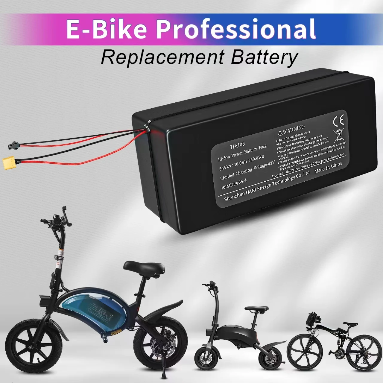 Batterie Lithium-ion 36V 20Ah Pour Vélo Électrique - Chargeur 42V 2A Inclus - BMS De Protection - Compatible Scooters, Fauteuils Roulants, Etc.