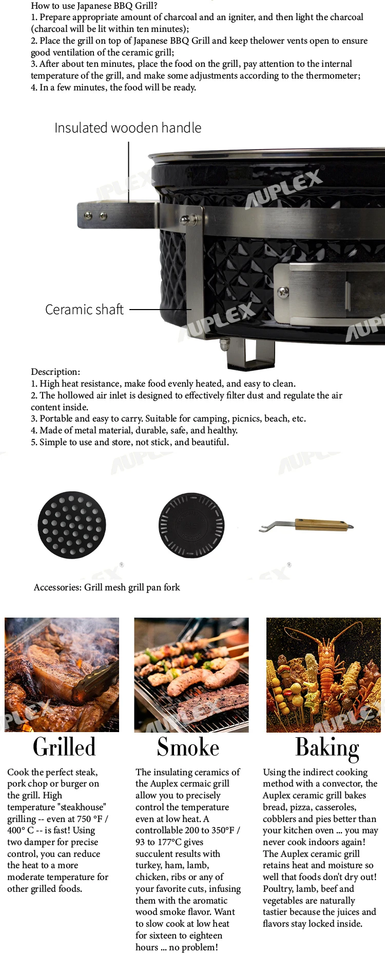 2023 Auplex Strength Factory New Practical Teppanyaki 2 In 1hibachi