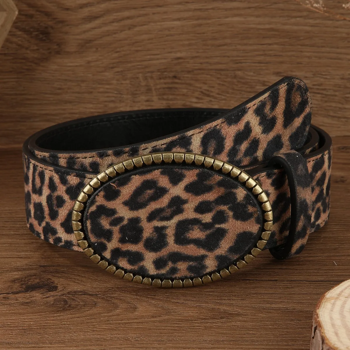 wide leopard belt