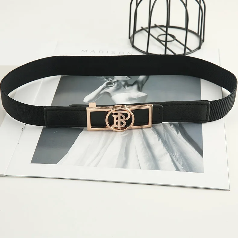 High Quality 2.5cm Width Ladies  Buckle Waist Belts  Elastic  Dress Belt