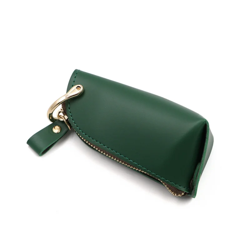 Leather Zipper Car Key Case with Metal PU Plastic Silver Materials Personalized Wholesale Pocket Keychain Holder Pouch