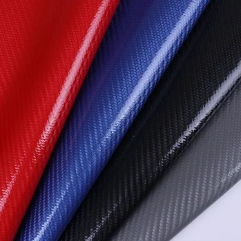 Laser Carbon Fiber PU 0.7mm Elastic Synthetic Faux Leather Straw Mat Weaving Texture for Sofa Car Seat Bags Shoes Decorative