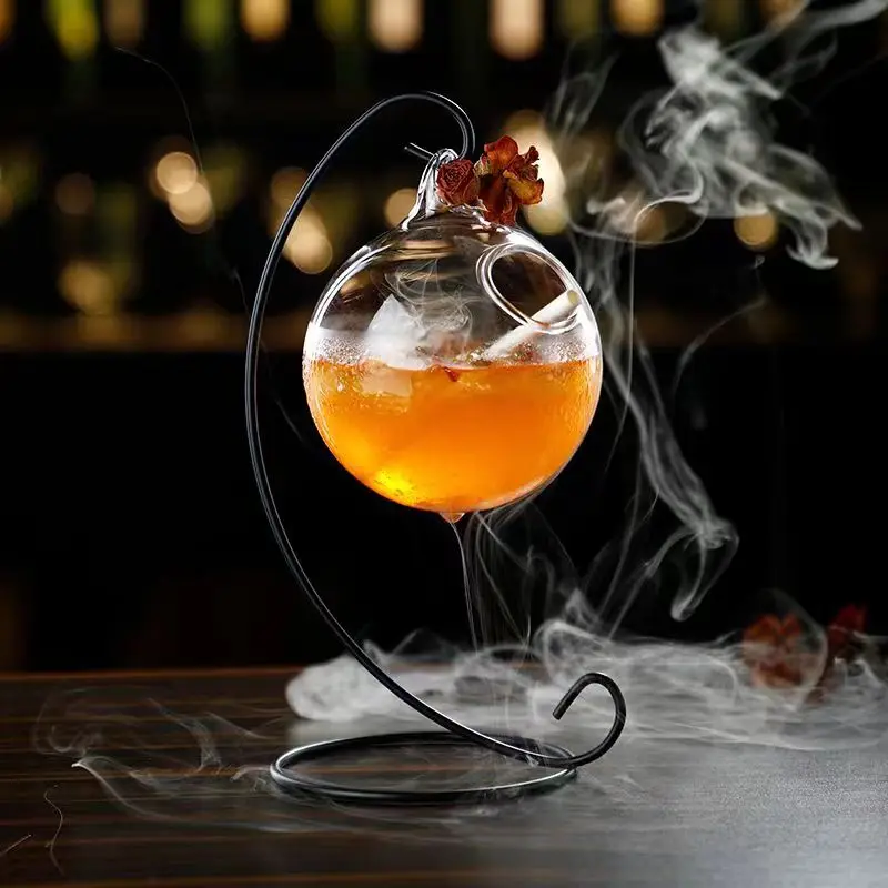 View of Wholesale Quality Unique Glass Bird Cage Shaped Cocktail Glasses