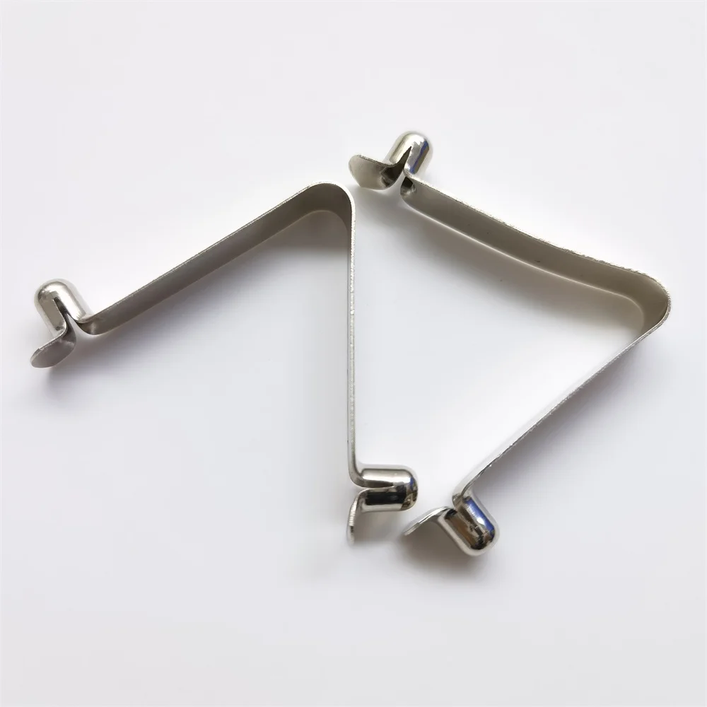 China Factory Custom Double Push Button Spring Snap Clip V Shape Metal Tube Spring Clips