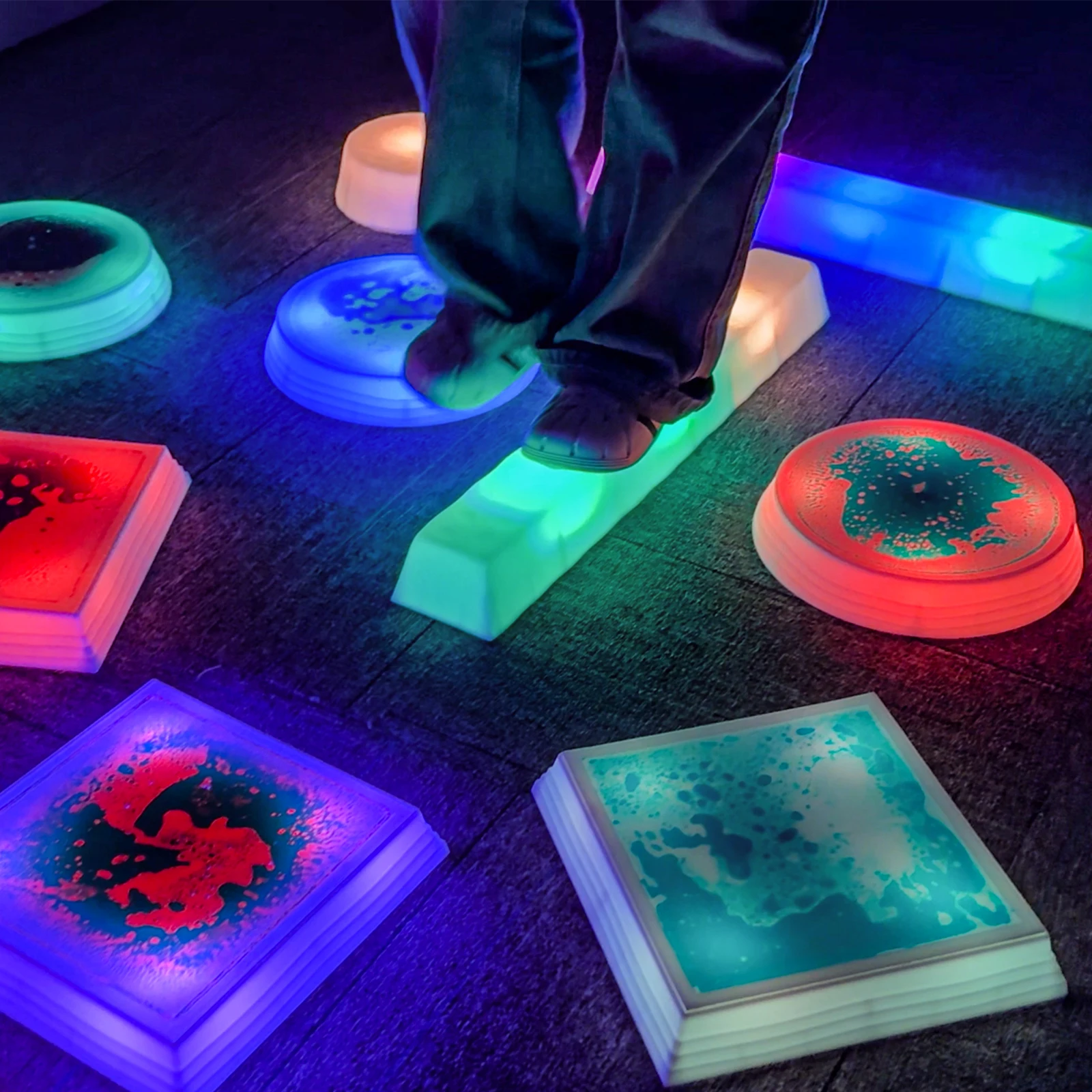 HF Sensory Integration Toys Light up Stepping Stones and Balance Beam, Obrazovna igračka za autizam, Boje i ravnoteža korakom kamenovi