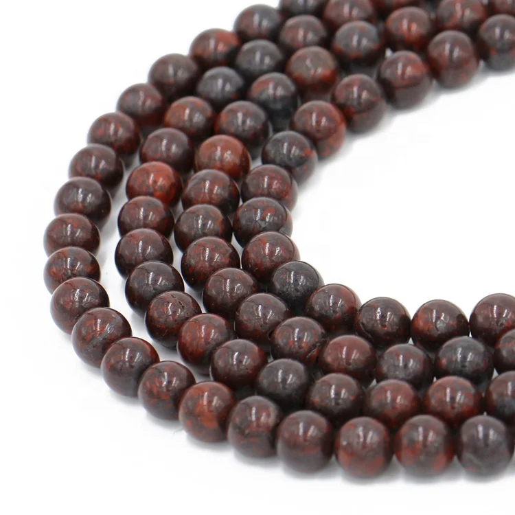 Pietra Naturale 6mm Red Network Stone Rotondo Cristallo Energia Pietra Perline Sciolti Gemstone Fai Da Te Liscia Per Bracciale Collana Orecchini Gioielli Making - Foto 9