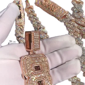 Fine High Quality VVS Moissanite 925 Sterling Silver Unisex Iced Out Eight Number Pendant Necklace Jewelry Pendants & Charms