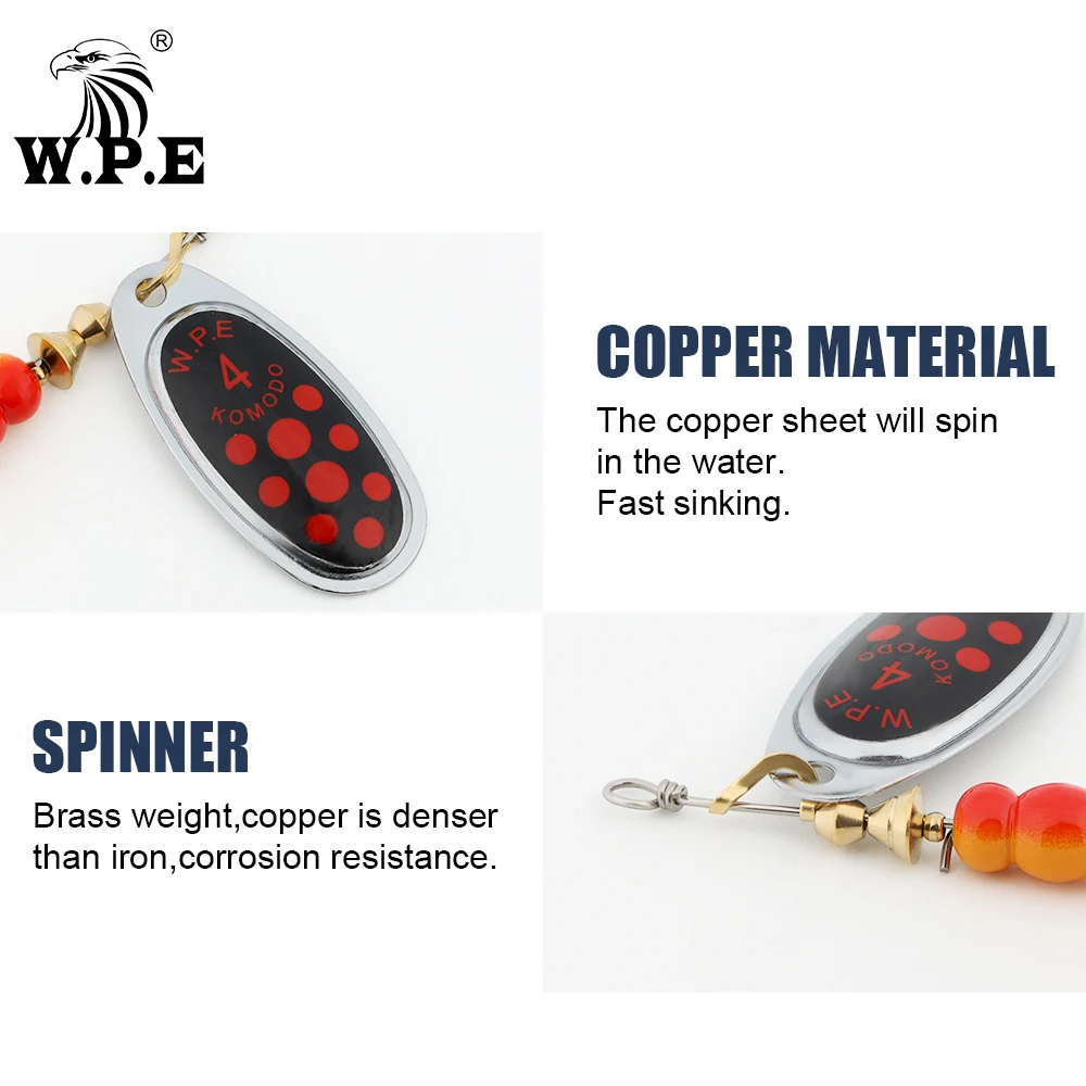 W.P.E 3#/4#/5# Spinner Fishing Lure 6.8g/9.5g/13.4g