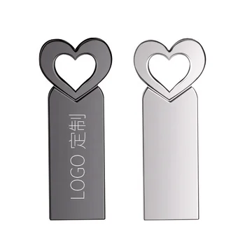 Factory Cheaper Metal heart shape Wedding gifts Key USB2.0 Flash Drive1GB 2GB 4GB Memory stick Customized Logo