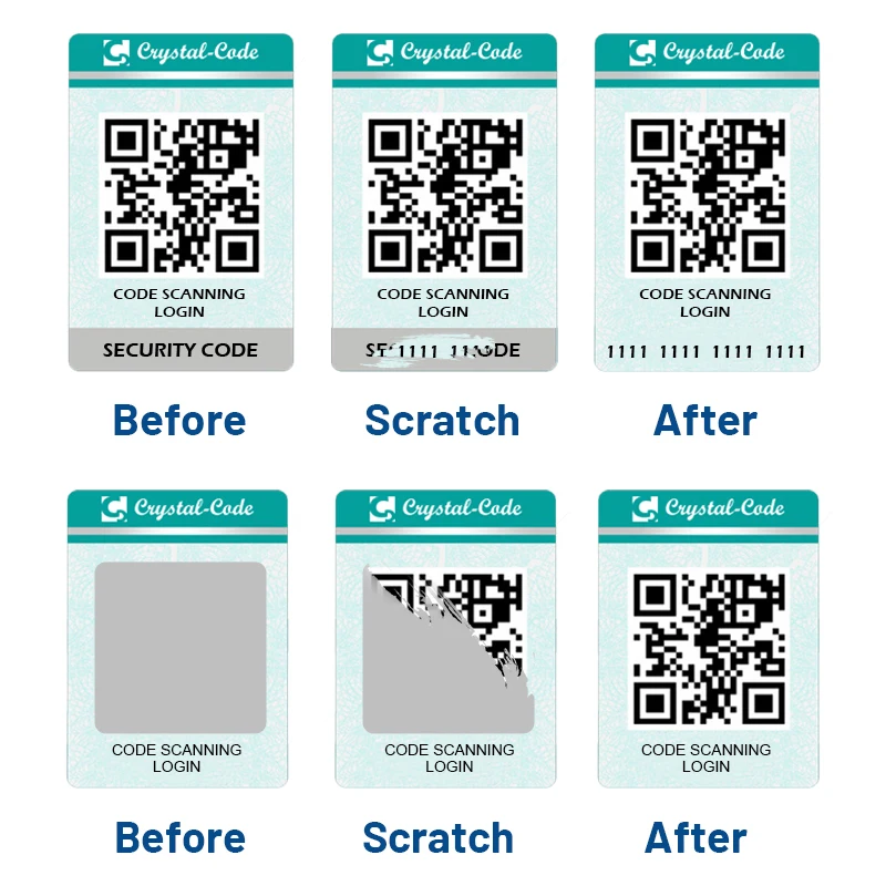 Golden QR Code Verification Security Label Sticker Printing with Black Scratch off Layer