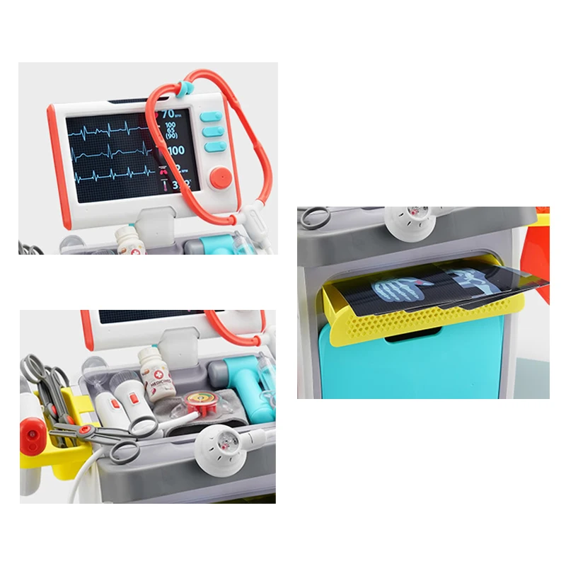 Детский врачебный набор большая Больничная медицинская станция игрушка малыши ролевые игры операционный стол врач уход тележка игровой набор