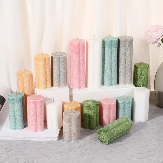Handmade ice column wax Household smokeless scented candle Wedding Church cylinder scented candle