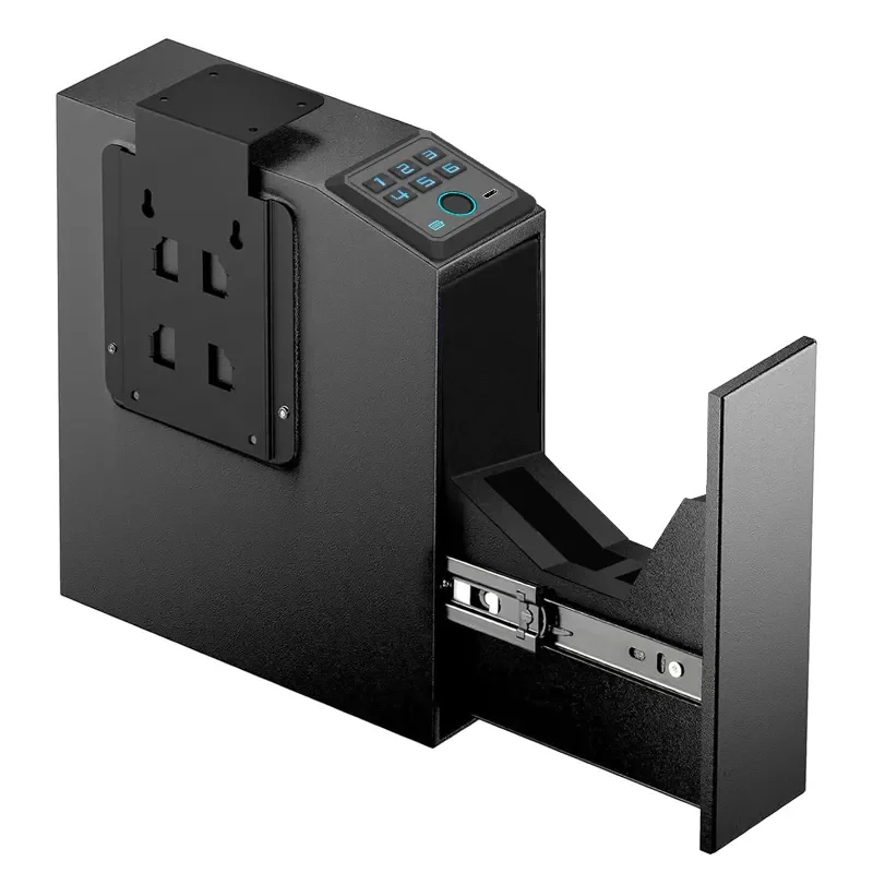 T9 Steel Mounted Nightstand Key Lock Home Office Security Gun Safe Box with Fingerprint Password