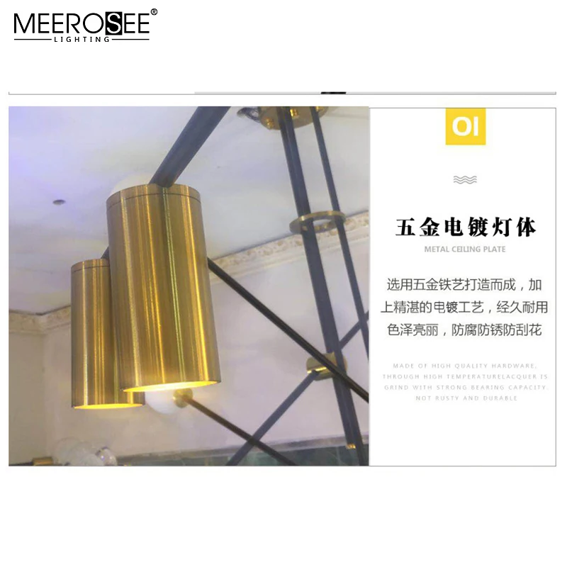 MEEROSEE Hotel Project Unique Design Pendant Light High Ceiling Track Light Chandelier for Shopping Mall MD86743