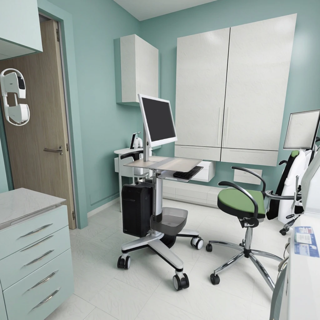 High Quality Silent Wheel Dental Oral Scanner Cart with Monitor Stand Modern Design for Hospital & Clinic for Hotels & Malls 3