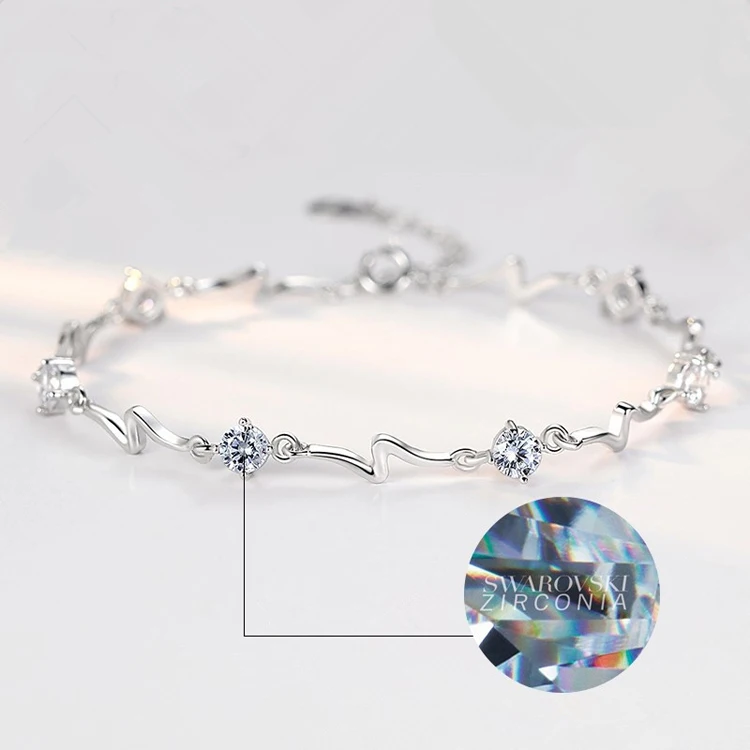 opvise Women Bracelet Elegant Gradient Half Transparent Glossy