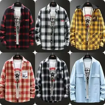 Mens Flannel Shirt Custom Print Embroidery Logo Plus Size 100% Cotton Long Sleeve Flannel Shirt For Men