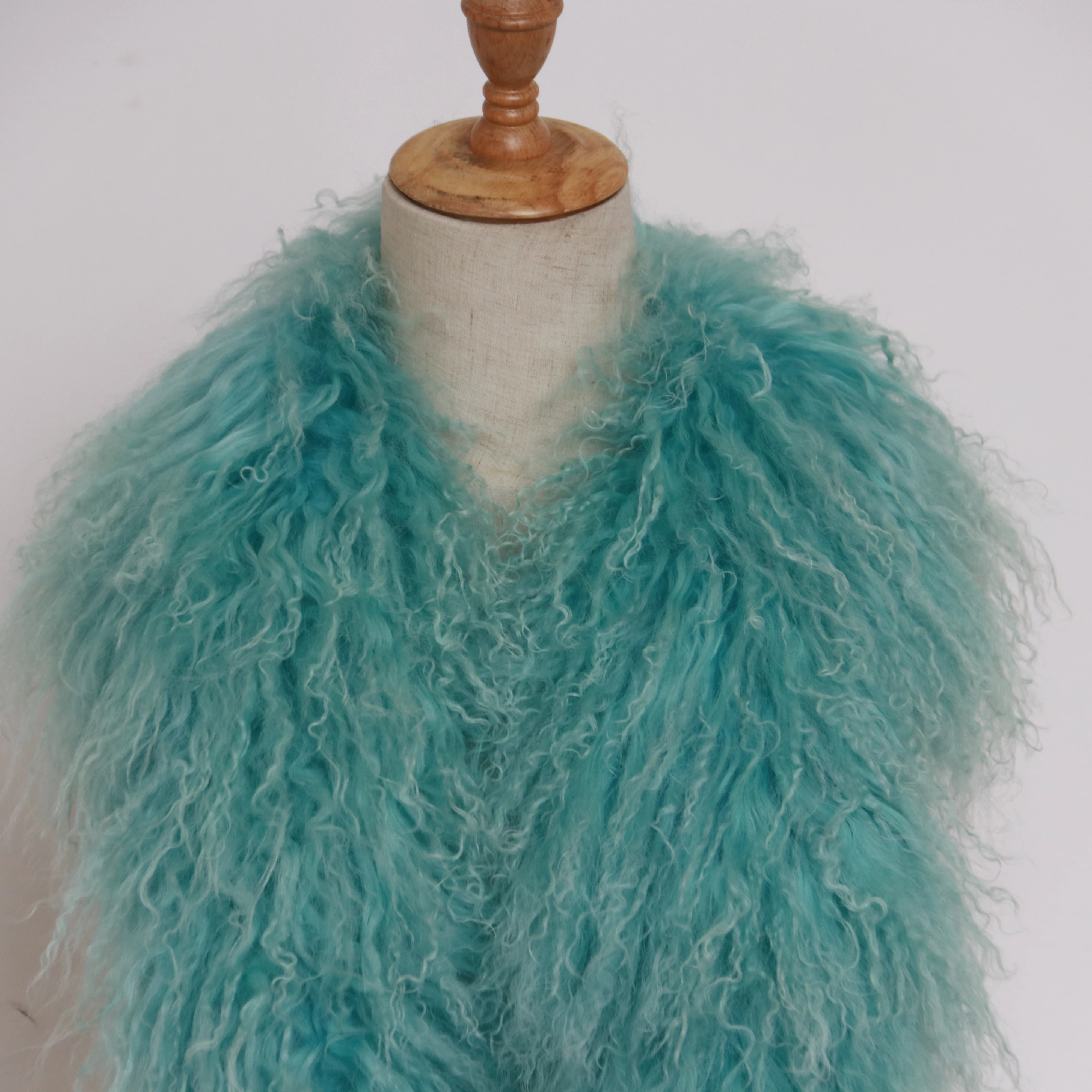 Оптовая продажа китайский поставщик поставка с завода длинное мягкое кудрявое меховое ожерелье шарф из монгольской овечьей