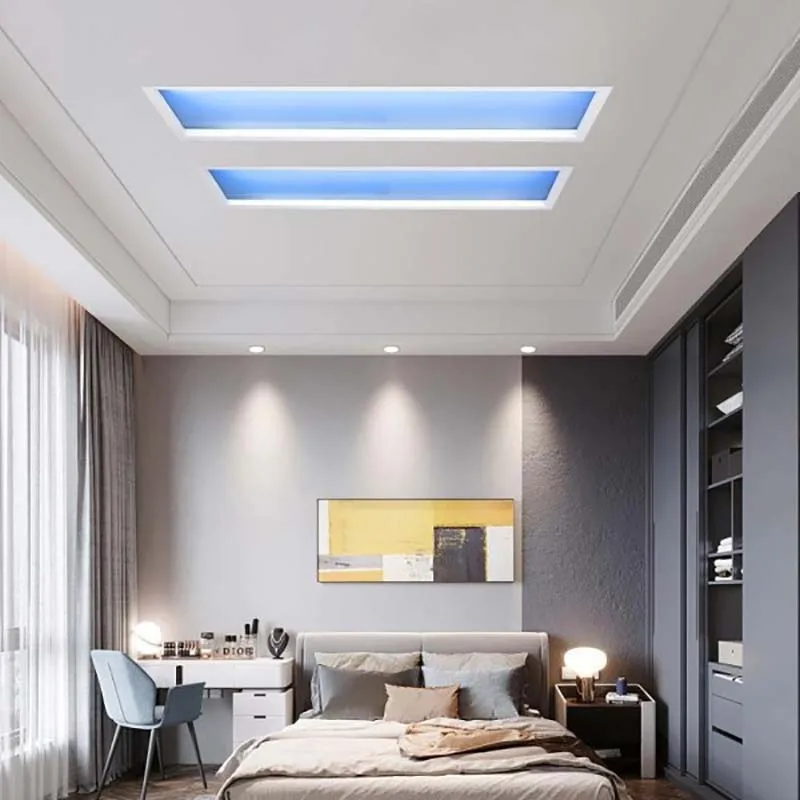 LED Intelligent Blue square Flat Led Panel for Office Lighting Skylight Roof Window Automatic Industrial Living Room