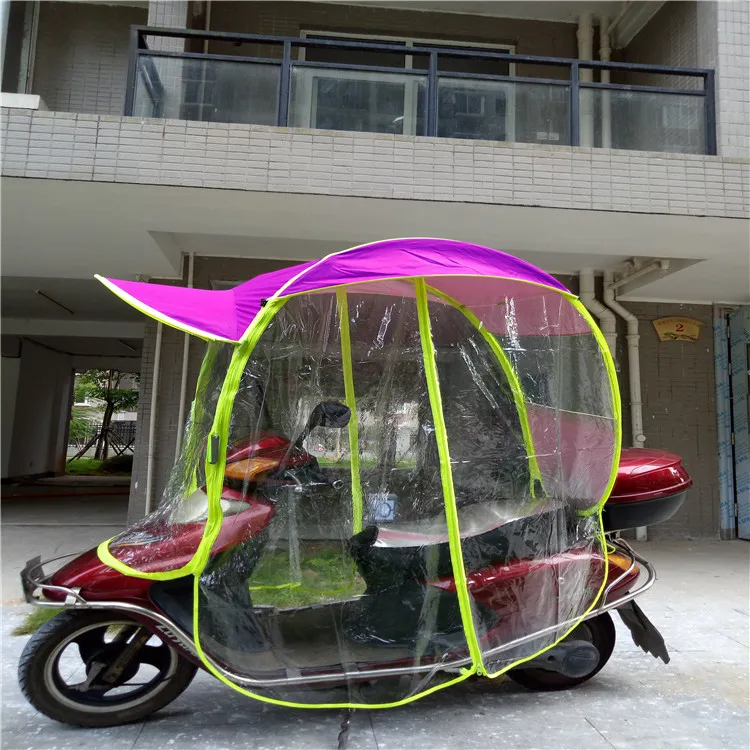 Hot Sale Full Cover Scooter Umbrella Covered Electric Bike Umbrella