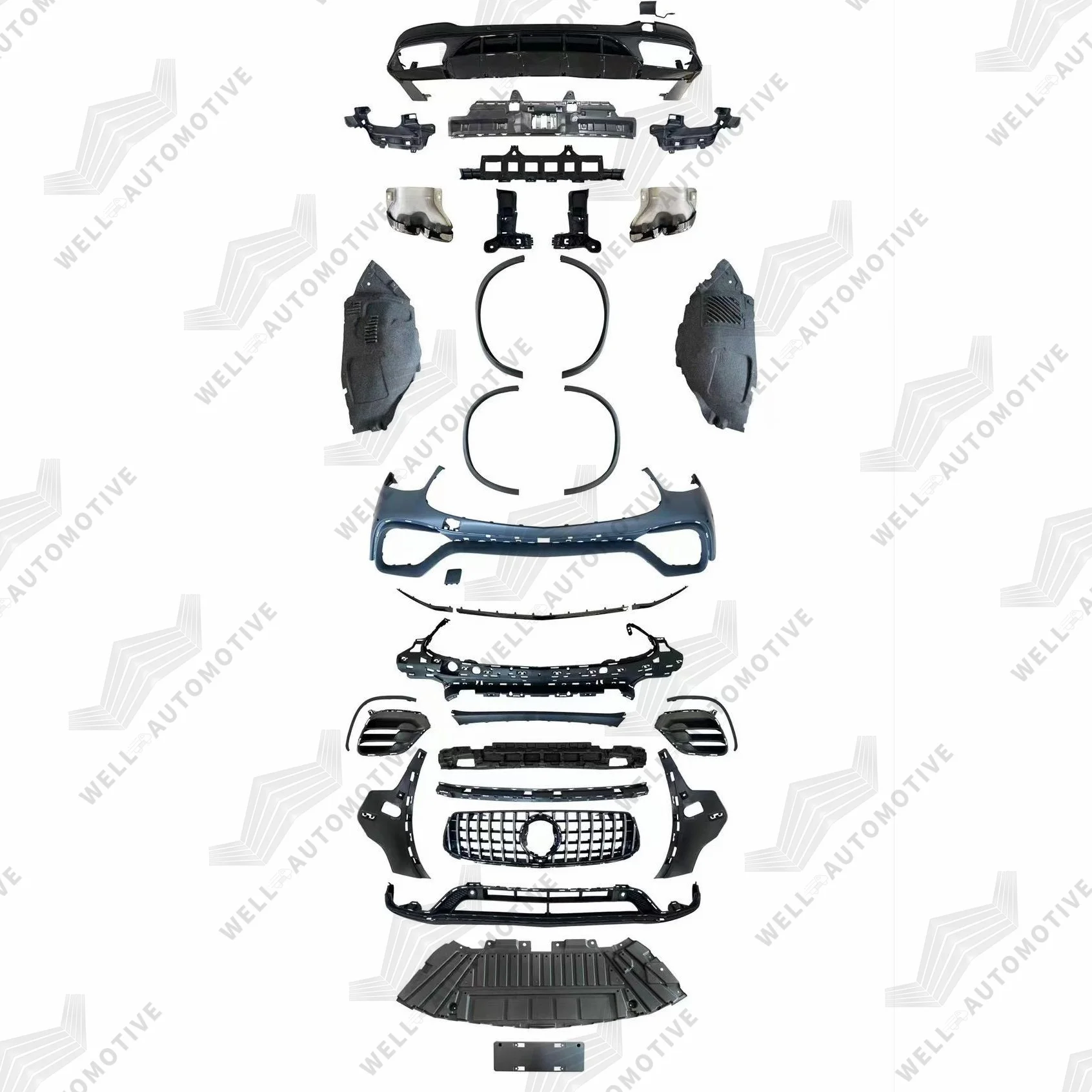 Newest Car Body Kits Mesh Grill Abs Front Bumper Guard Paint Black Rear