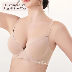 Hot Sale Women's Anti-Sagging Deep V Neck Underwire Bra Soft Comfortable Push-up Thin Adjustable Breathable Bra Wire Underwire