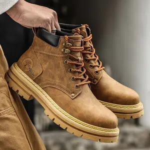 New High Top Martin Boots for Men, Trendy and Versatile, Thick Soled Casual Short Shoes, Workwear Shoes, Trendy Shoes for Men
