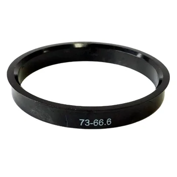 Set Hub Centric Ring 73mm OD to 66.6mm Hub ID Black Polycarbonate Wheel Centerbore Plastic R9
