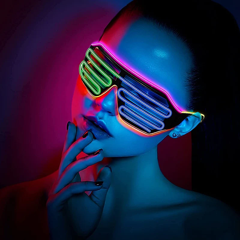 EL Wire Glasses Neon Rave Glasses Flashing Light up LED Glasses - China EL  Wire Glasses and Neon Rave Glasses price