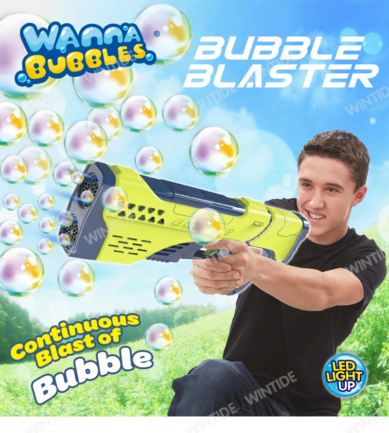 Rocketelectric Bubble Gun Lightup Plastic Bubble Machine For Kids