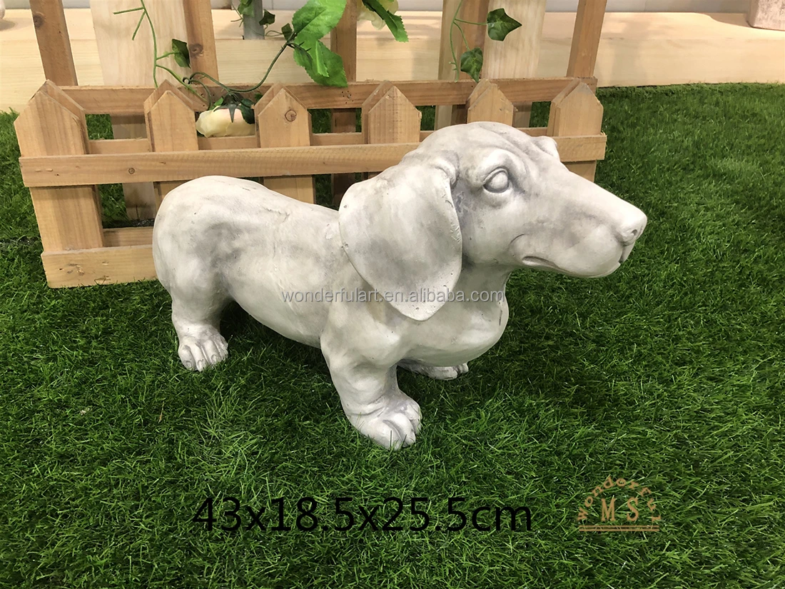 Polyresin animal dog sculpture ceramic garden statue polistone figurine home decoration resin crafts