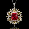 Red corundum pendant with Chopin chain