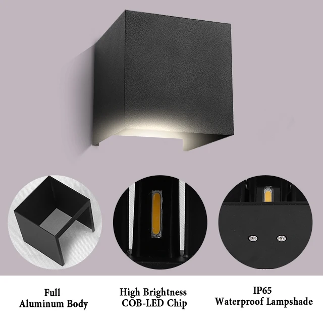 High Quality  IP65 Cube up Down Wall Light/Outdoor Indoor Waterproof Decor Garden Porch Led Wall Light Led Wall Lamp/Wall Lamps