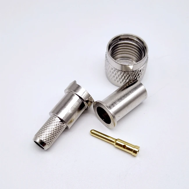 Hot Selling mini UHF Male Crimp Connector for RG58 LMR195 LMR200 Coaxial Radio Antenna Cable
