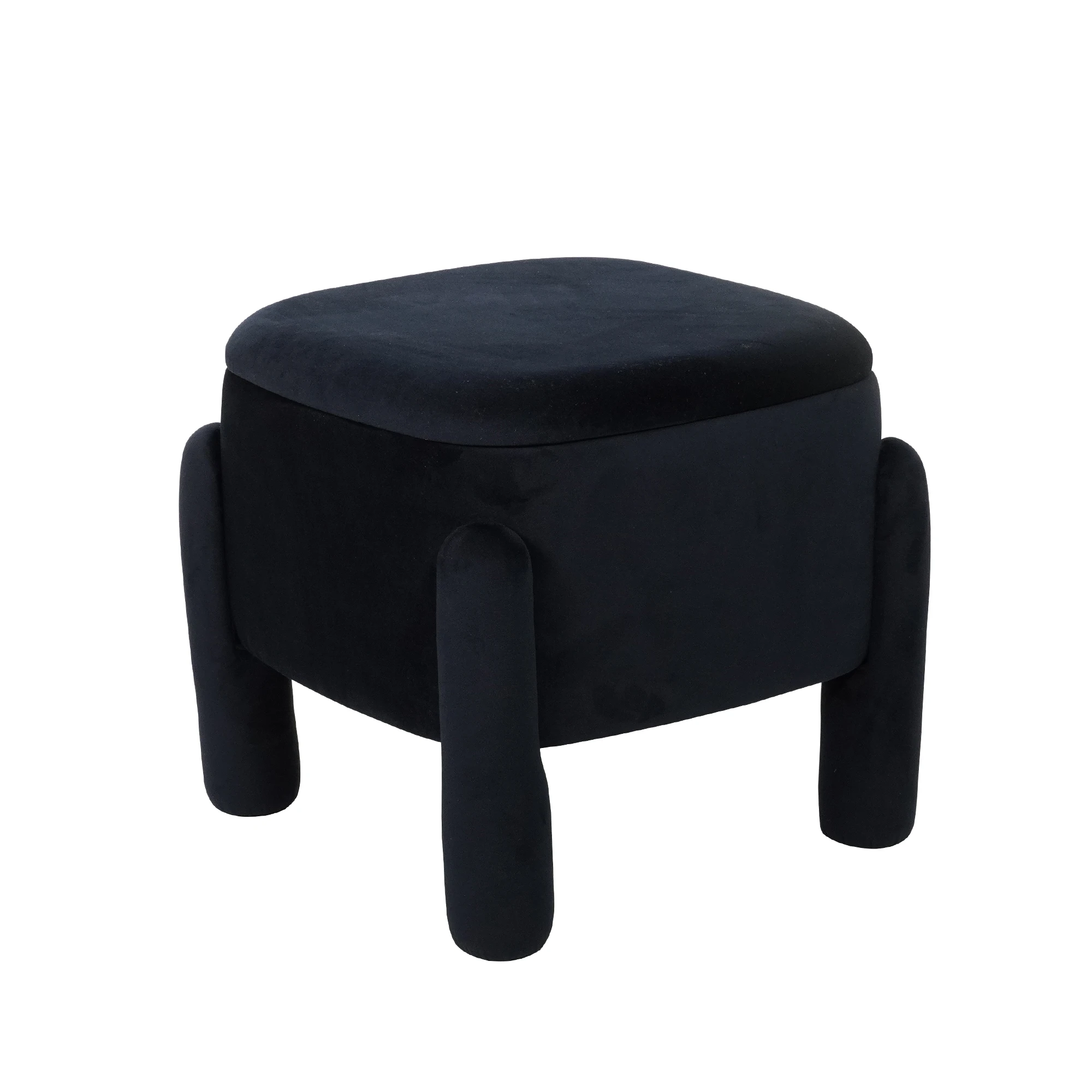 Luxury Upholstered Velvet Stool Footrest Ottoman with Legs for Living Room