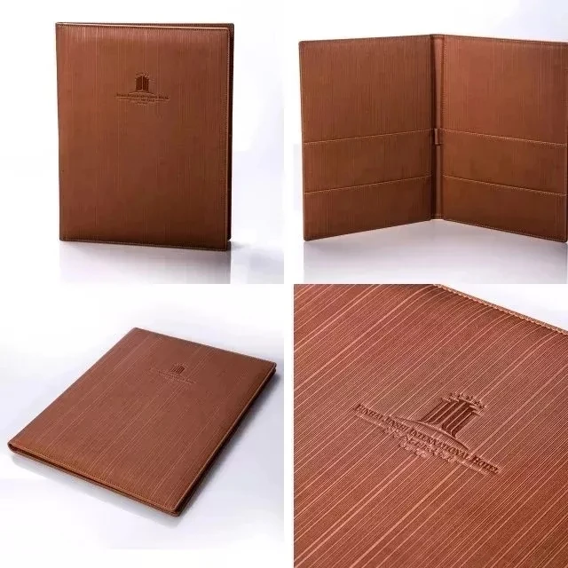 Custom Size A4 A5 A6 Pu Leather Menu Folder Guest Check Presenter For ...