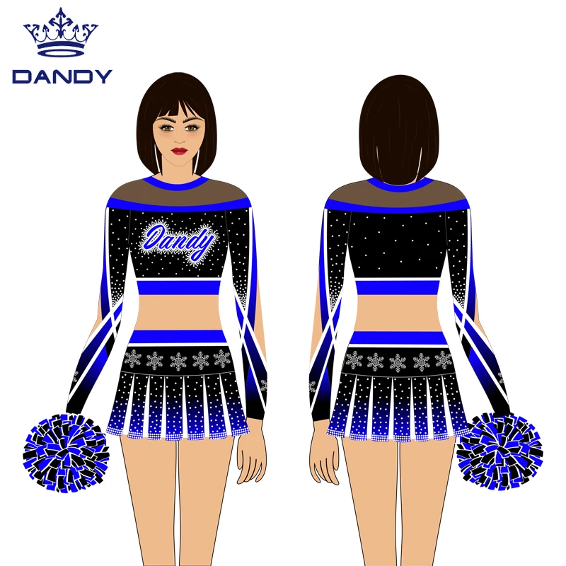 Fashion Cheerleading Uniforms Design Cheer Black Costumes Customized ...