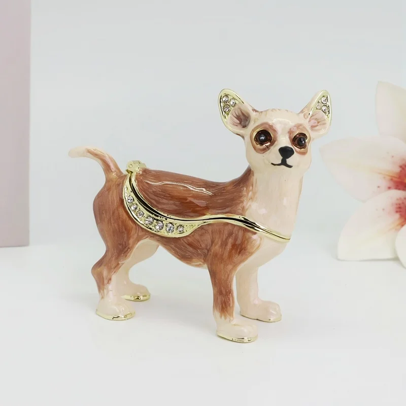 Bonsny Sweet Chihuahua Dog Brooch Pin - Enamel & Zinc Alloy Jewelry For Women, Medium Size Novelty Gift