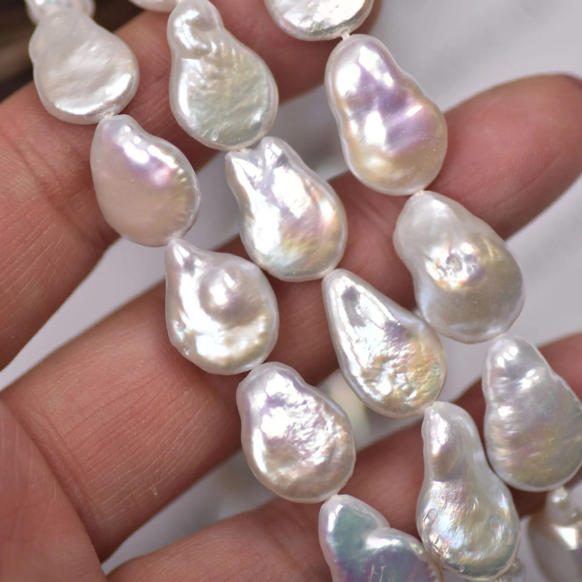 GENUINE HUGE 12-13MM NATURAL WHITE FRESHWATER BAROQUE PEARL
