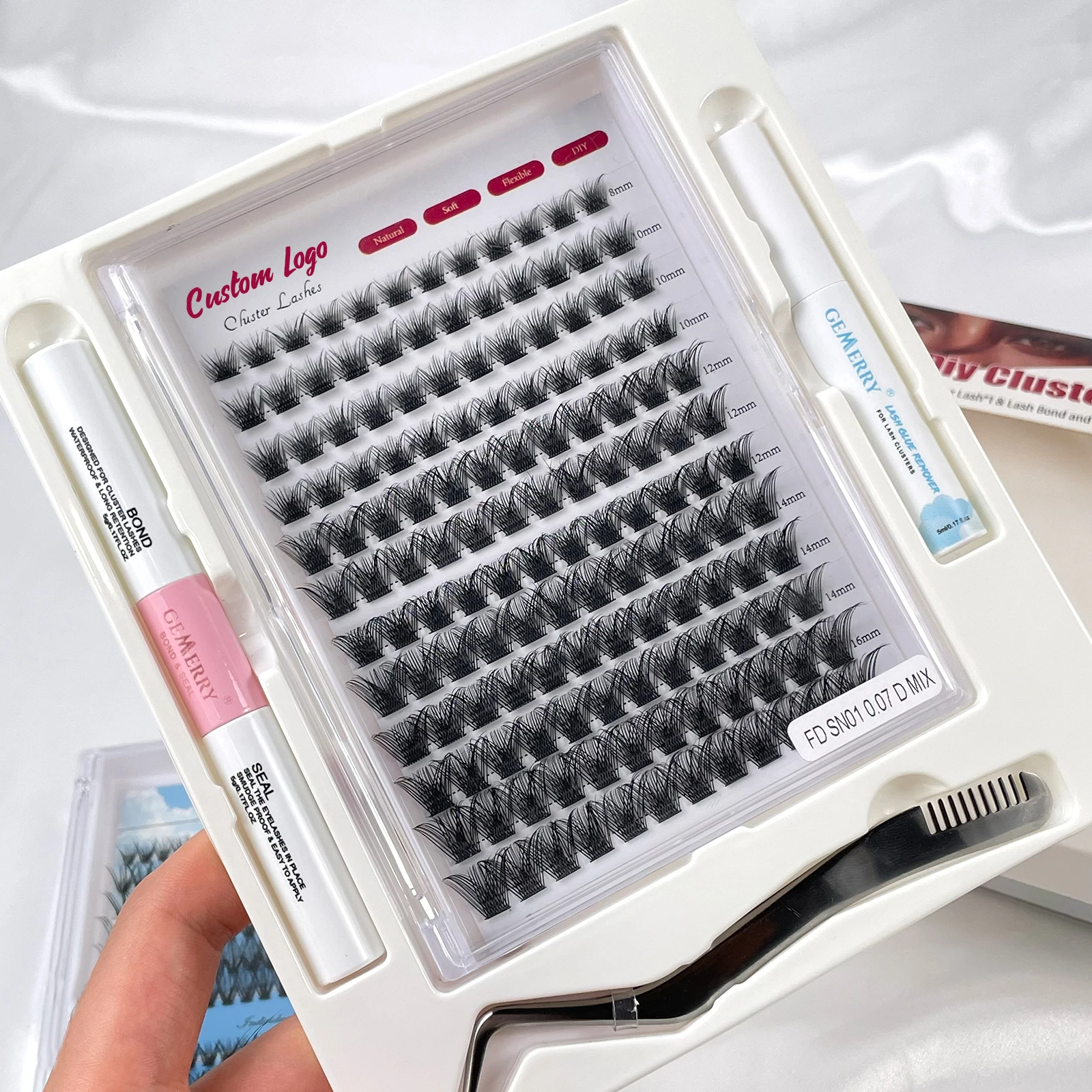 New Design DIY Lash Kit Segment Eyelash 20D 30D 40D Individual Cluster Silk  Fluffy Fans Knot Free Lashes Diy Eyelash Extension