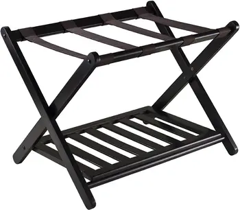 Wood Foldable Luggage Rack Folding Holder Luggage Stand for Suitcase for Home Bedroom