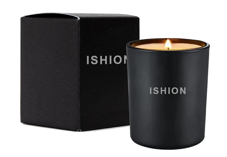 2023 Wholesale Matte Black Empty Glass Candle Holders Jar With Lid For