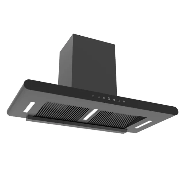 T SHAPE ROUND CORNER COOKER HOOD WITH SMART AUTO HEAT CLEAN FUNCTION AND ENERGY SAVING LED LIGHT