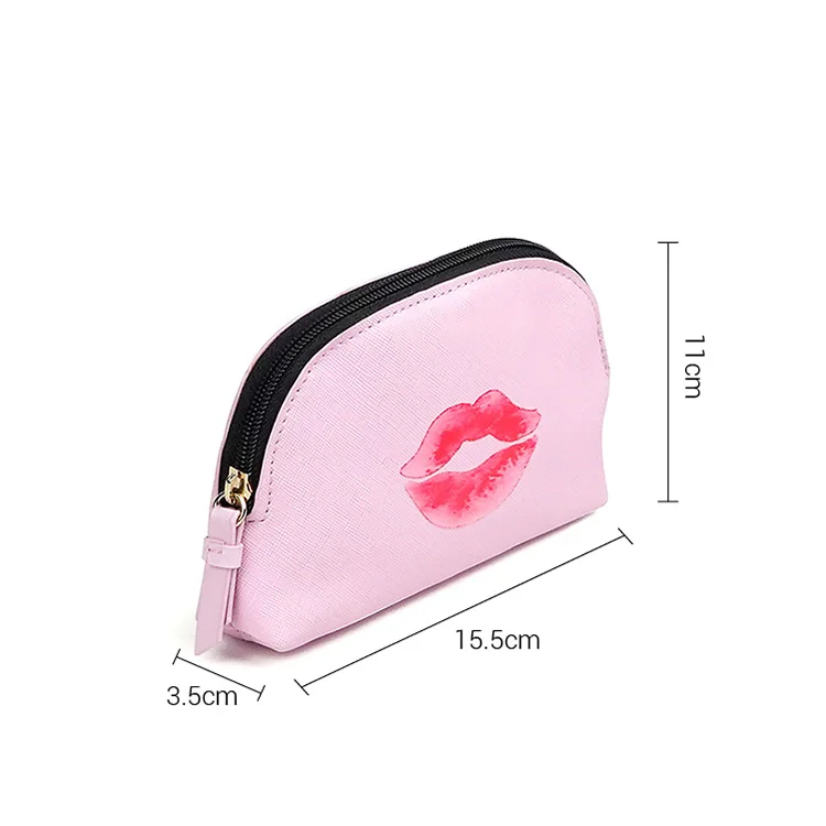 Factory Supply Cosmetic Case Custom Travel Beauty Case Pu Leather Pink